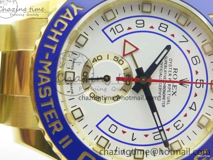 MiroTime 0303 YachtMaster II 116688 YG JF 1:1 Best Edition White Dial Blue Ceramic Bezel On YG Bracelet A Cozy 3577